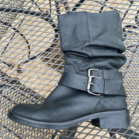 Matisse Engineer (Robbie) Side Buckle Black Leather Moto Biker Boots Size 6.5 - Picture 2 of 16